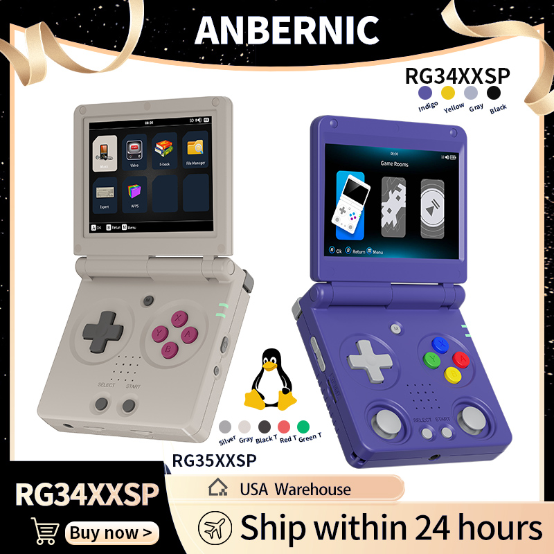 Retro Gaming Console Handheld - Anbernic RG34XXSP RG35XXSP Flip Handheld Game