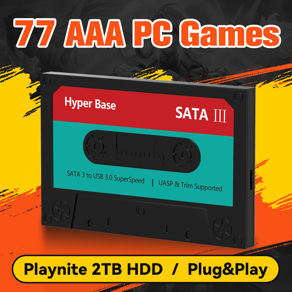 Retro Gaming Emulator Pc - Playnite 2TB Gaming HDD with 77