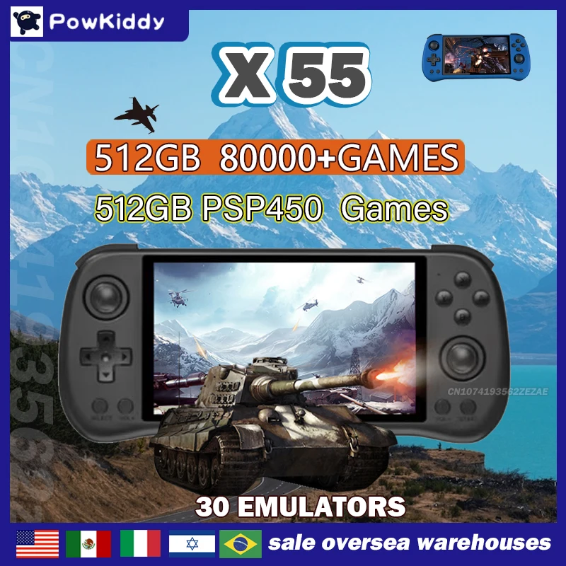 Retro Gaming Com - 80000Games 512G POWKIDDY X55 5.5INCH IPS