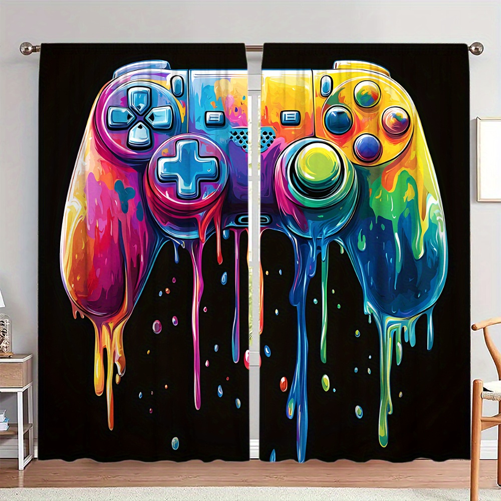 Retro Gaming Cafe - Retro Gaming Controller Curtain Pop Art