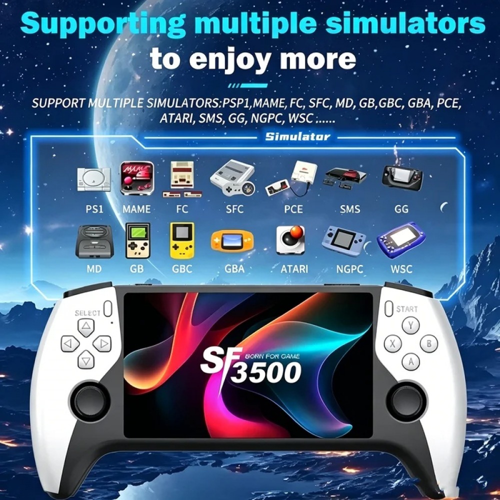 Retro Gaming Console Handheld - SF3500 5 inch Handheld Game Console
