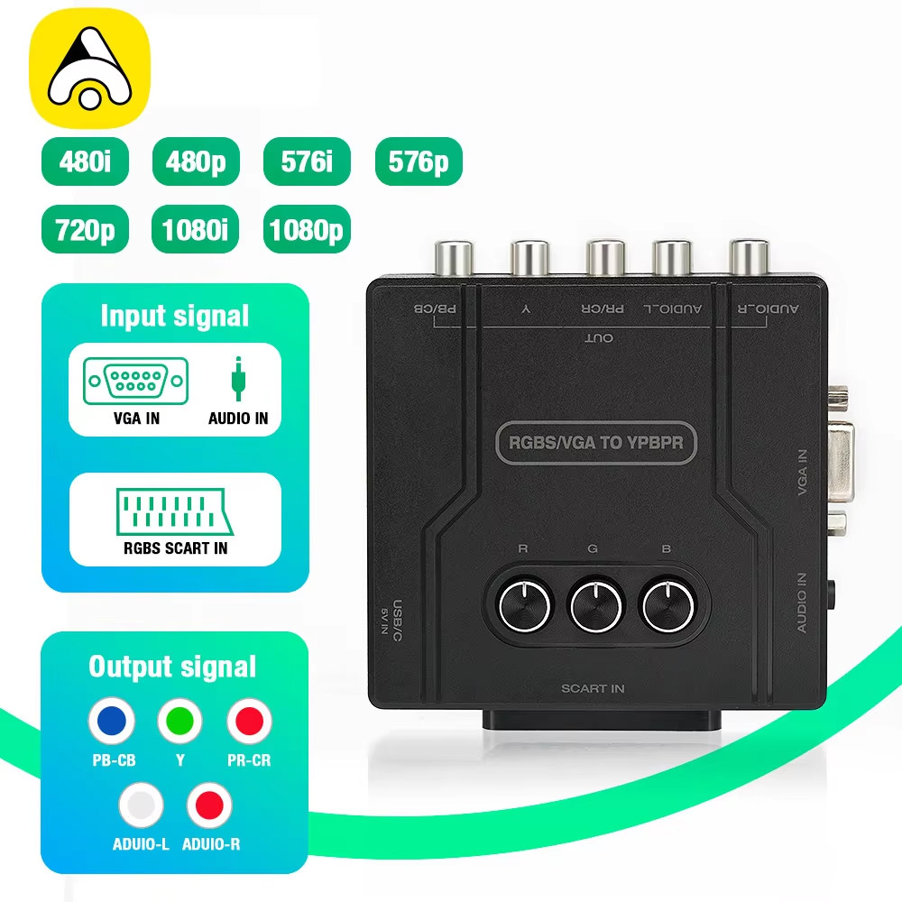 Retro Gaming Handheld - RGBS VGA to YPBPR Component Converter