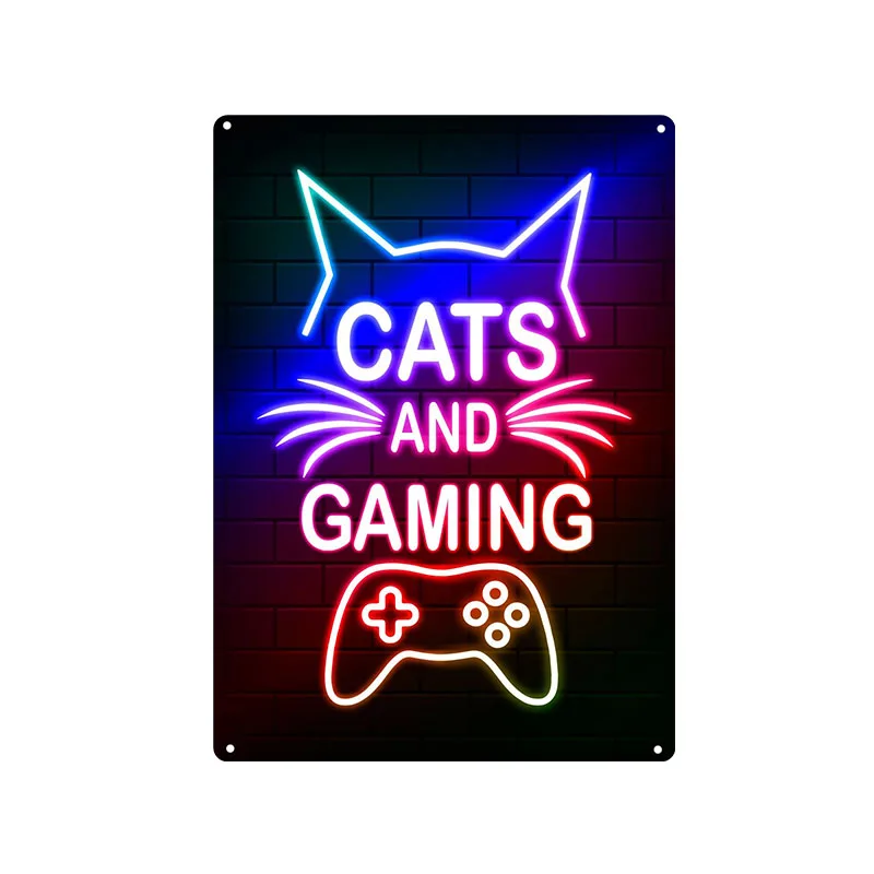 Gaming Cat Metal Sign Savage G - огляд і ціна Retro Gaming Cafe