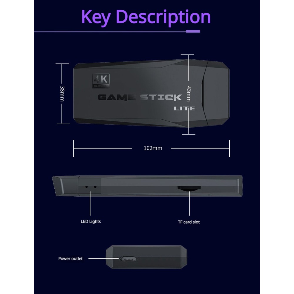 Portable 4K Retro Game Stick C - огляд і ціна Retro Gaming Com
