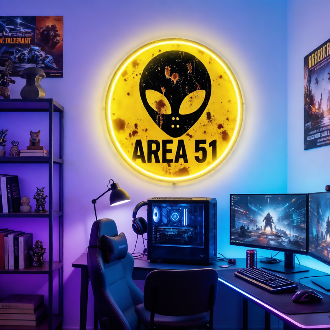 Vintage Area 51 Alien Neon Sig - огляд і ціна Retro Gaming Cafe