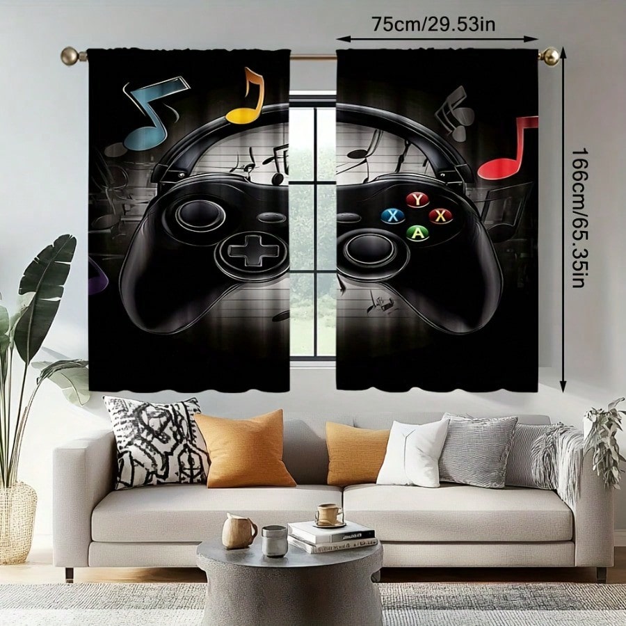 2pcs Retro Gaming Room Curtain - огляд і ціна Retro Gaming Cafe