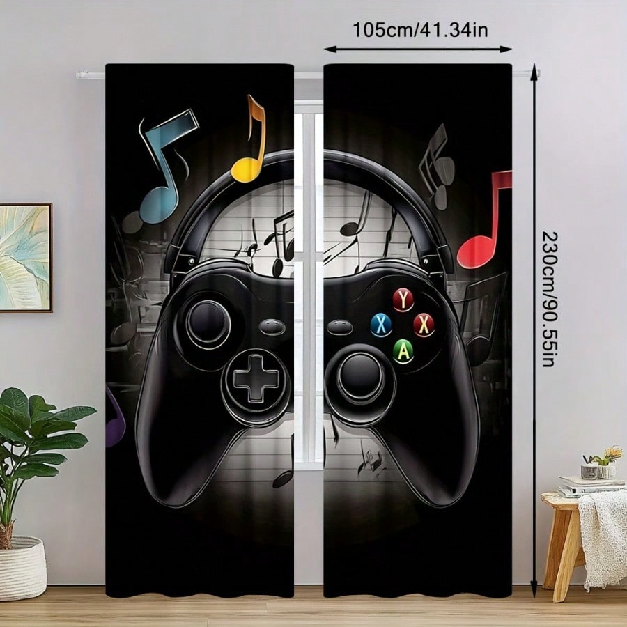 2pcs Retro Gaming Room Curtain - огляд і ціна Retro Gaming Cafe