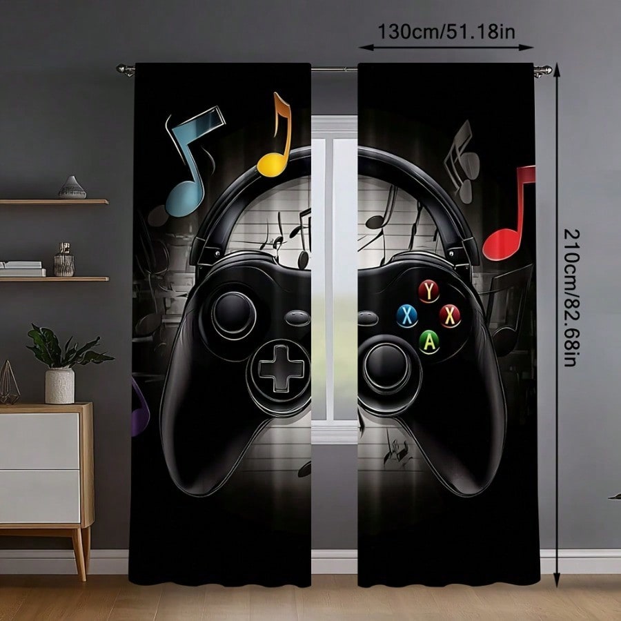 2pcs Retro Gaming Room Curtain - огляд і ціна Retro Gaming Cafe